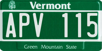 VT license plate APV115