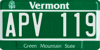 VT license plate APV119