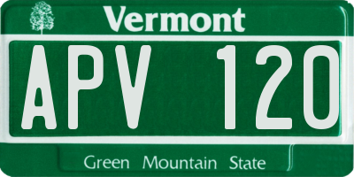 VT license plate APV120