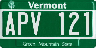 VT license plate APV121