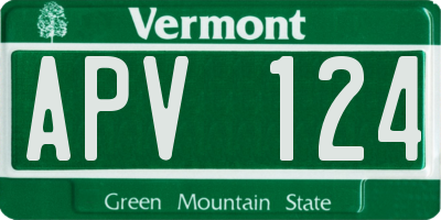 VT license plate APV124