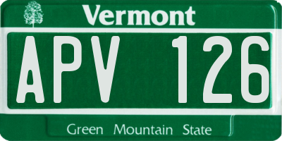 VT license plate APV126