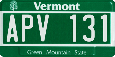 VT license plate APV131