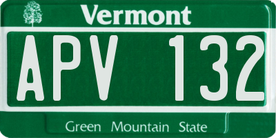 VT license plate APV132