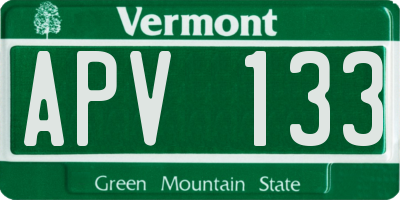 VT license plate APV133