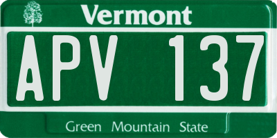 VT license plate APV137