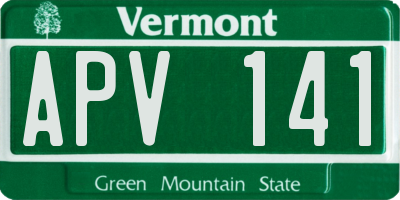 VT license plate APV141