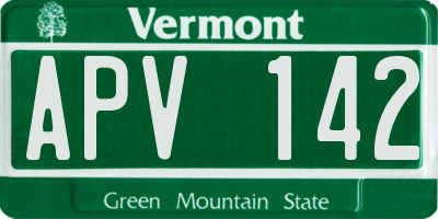 VT license plate APV142