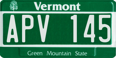 VT license plate APV145