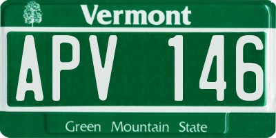VT license plate APV146