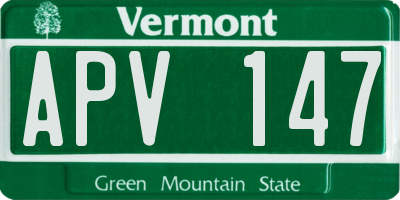 VT license plate APV147