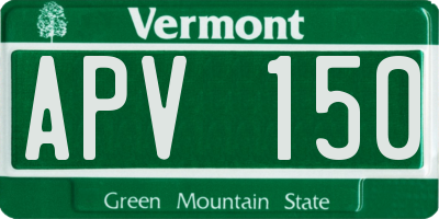 VT license plate APV150
