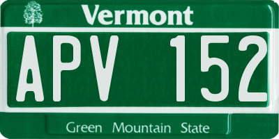 VT license plate APV152