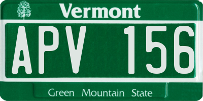 VT license plate APV156