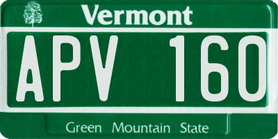 VT license plate APV160