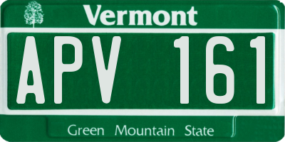 VT license plate APV161
