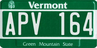 VT license plate APV164