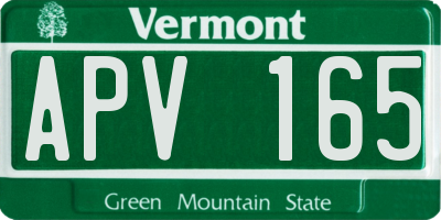 VT license plate APV165
