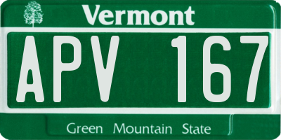 VT license plate APV167