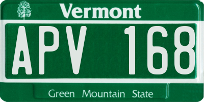 VT license plate APV168