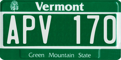 VT license plate APV170