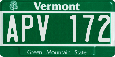 VT license plate APV172