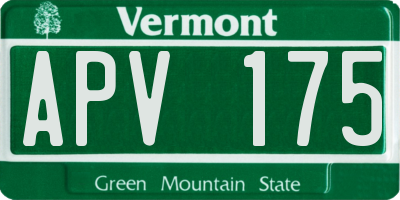 VT license plate APV175