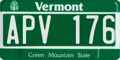 VT license plate APV176