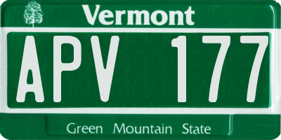 VT license plate APV177