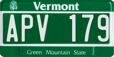 VT license plate APV179