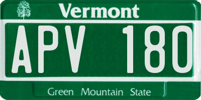 VT license plate APV180