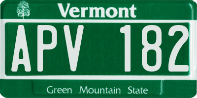 VT license plate APV182