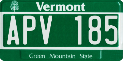 VT license plate APV185