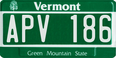 VT license plate APV186