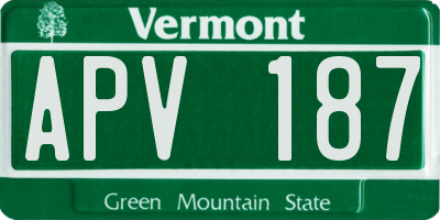 VT license plate APV187