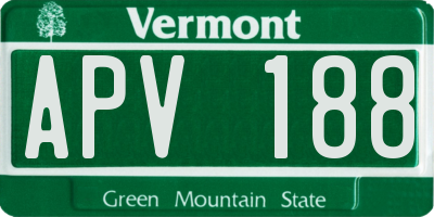 VT license plate APV188