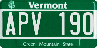 VT license plate APV190