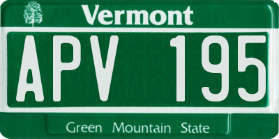 VT license plate APV195