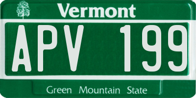 VT license plate APV199
