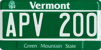 VT license plate APV200