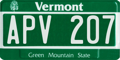 VT license plate APV207
