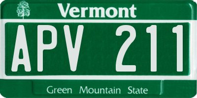 VT license plate APV211