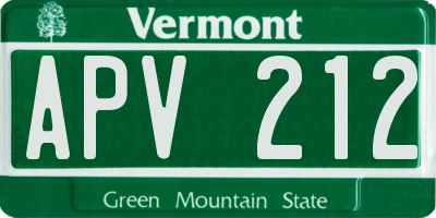 VT license plate APV212
