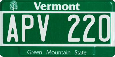 VT license plate APV220