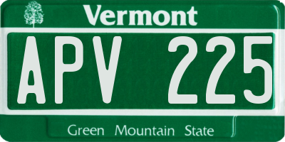 VT license plate APV225
