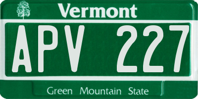 VT license plate APV227
