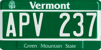 VT license plate APV237