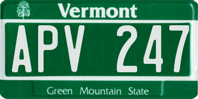 VT license plate APV247