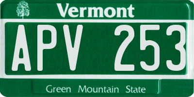 VT license plate APV253