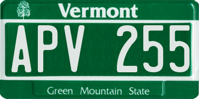 VT license plate APV255